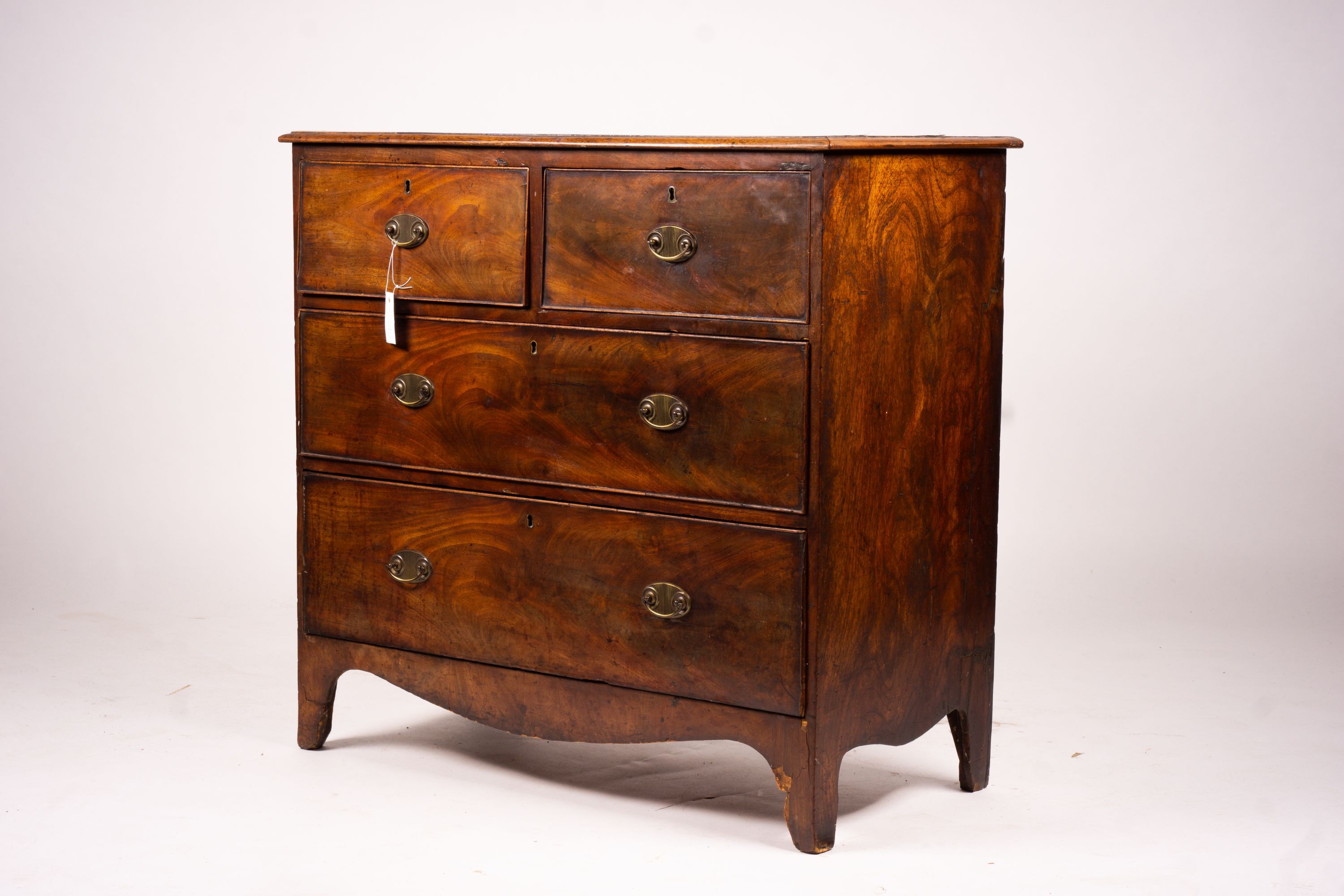 A small George III mahogany chest, width 94cm, depth 48cm, height 89cm